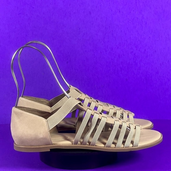 EILEEN FISHER Rato Strappy Khaki Leather Sandals Women's Shoe Size‎ 8.5 -NEW - Picture 1 of 9